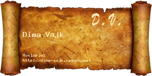 Dima Vajk névjegykártya